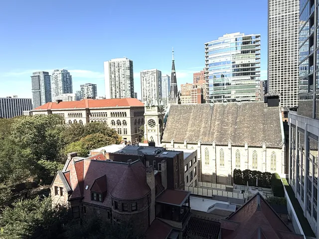 a view of a city from a balcony