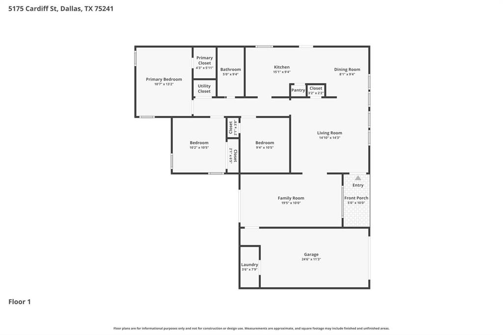 5175 Cardiff Street Dallas, TX 75241 - Photo 16 of 16 Floor plan