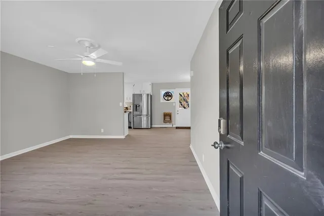 a view of a livingroom with a staircase