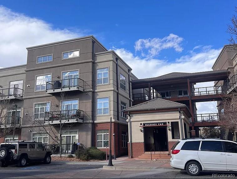 a car parked in front of a building