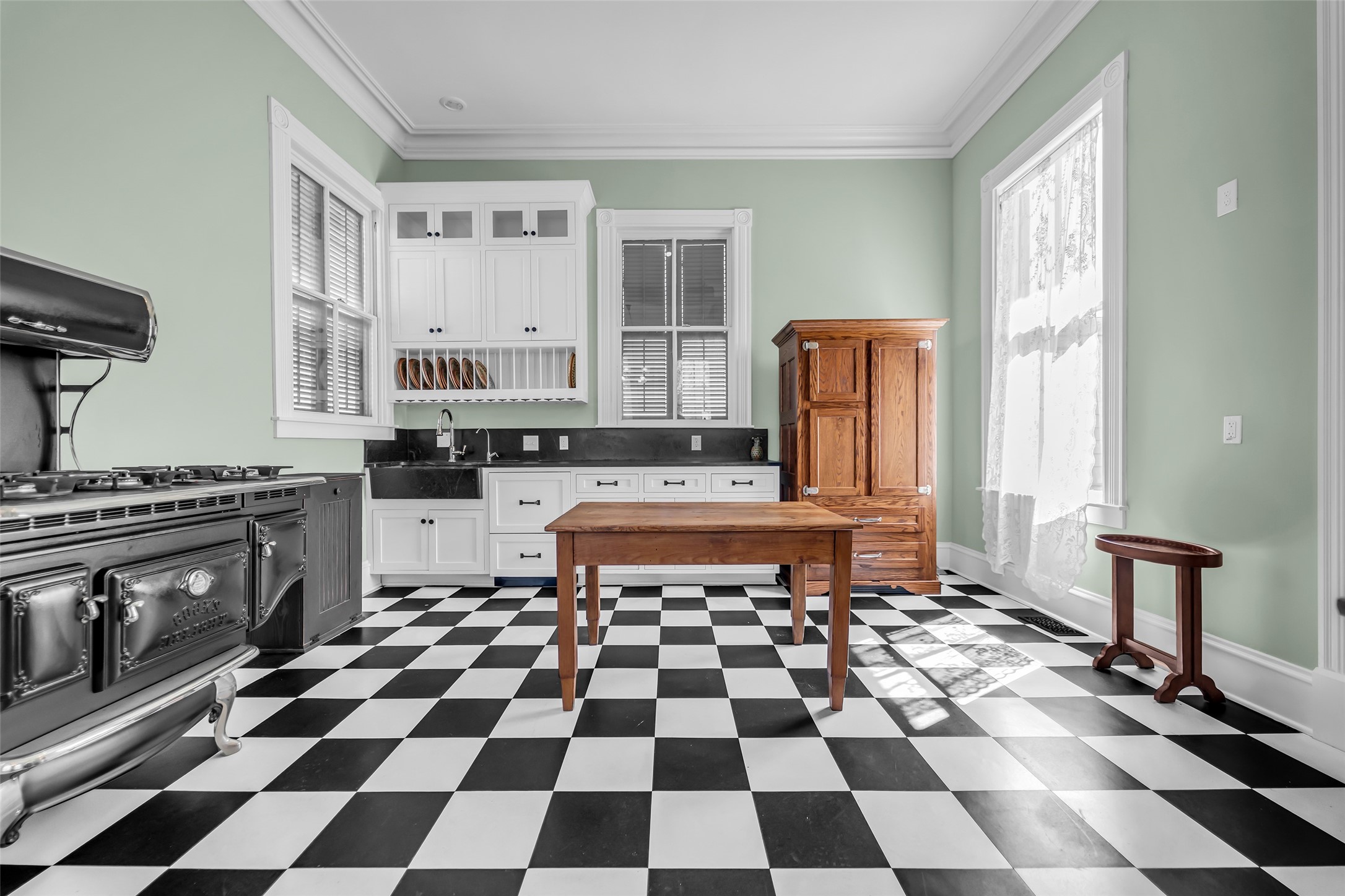 926 Winnie Street Galveston, TX 77550 - Photo 20 of 49 a black and white checkered floor with a black white checkered floor
