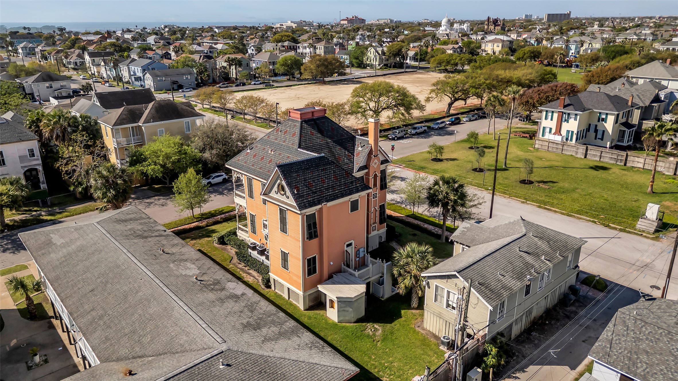 926 Winnie Street Galveston, TX 77550 - Photo 41 of 49 an aerial view of a house with a garden
