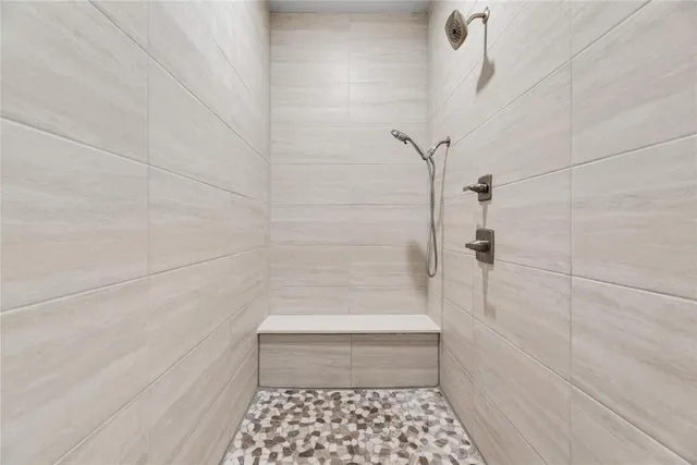 a bathroom with a shower