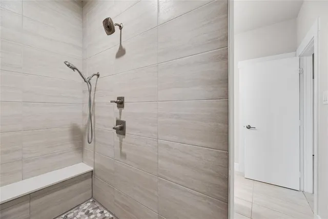 a bathroom with a shower