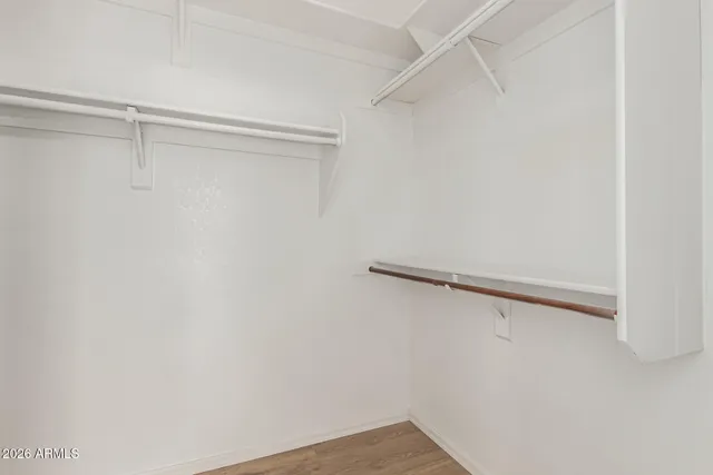 a view of a room with racks on the wall