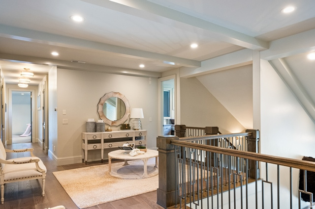 3 Carriagewood Cove, Unit 1088 Sandy, UT 84092 - Photo 33 of 79 Upper level landing featuring wood-finish flooring, recessed lighting, and a substantial wood and metal staircase railing