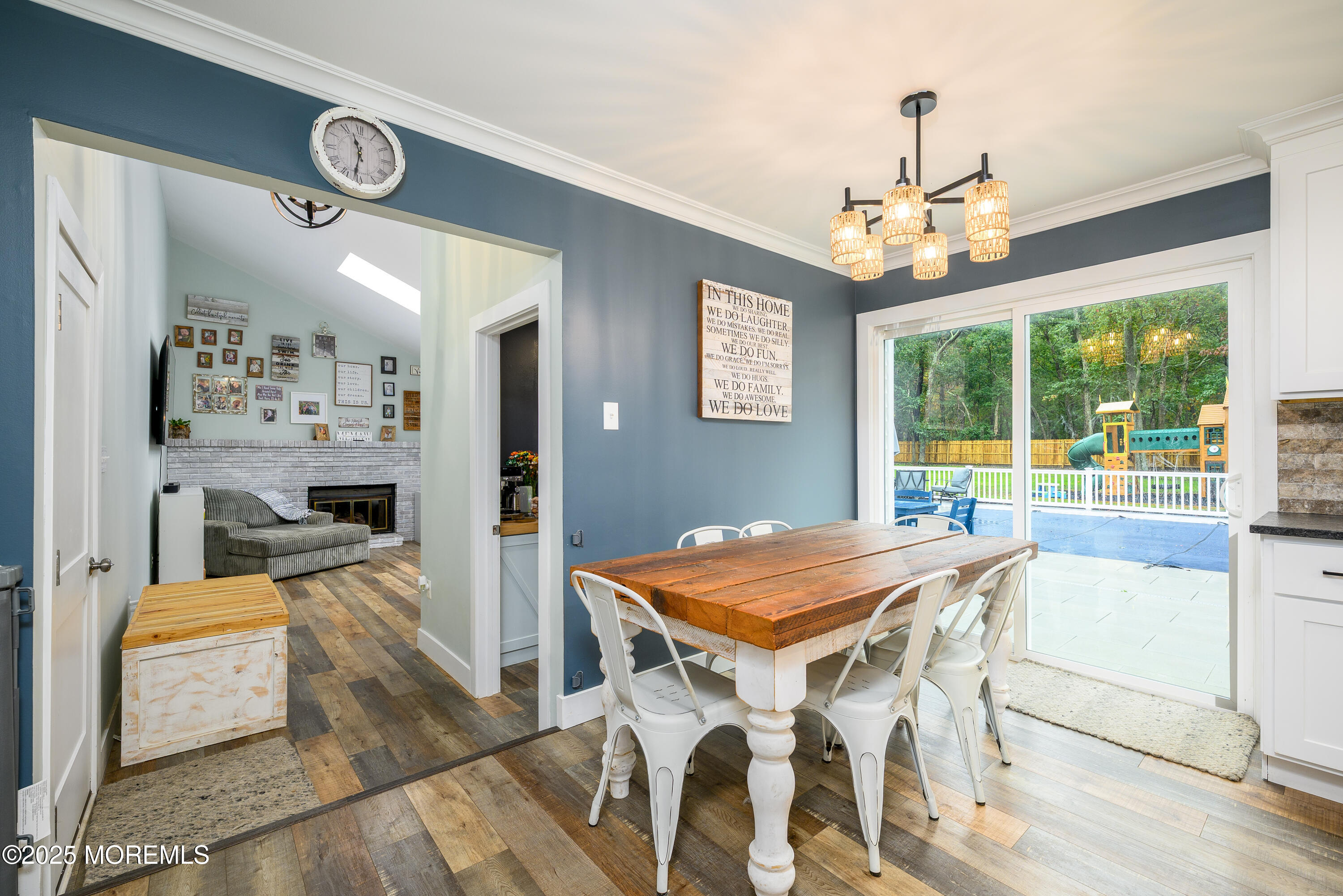 453 Stage Road Little Egg Harbor, NJ 08087 - Photo 30 of 52 a view of a dining room with furniture wooden floor and chandelier