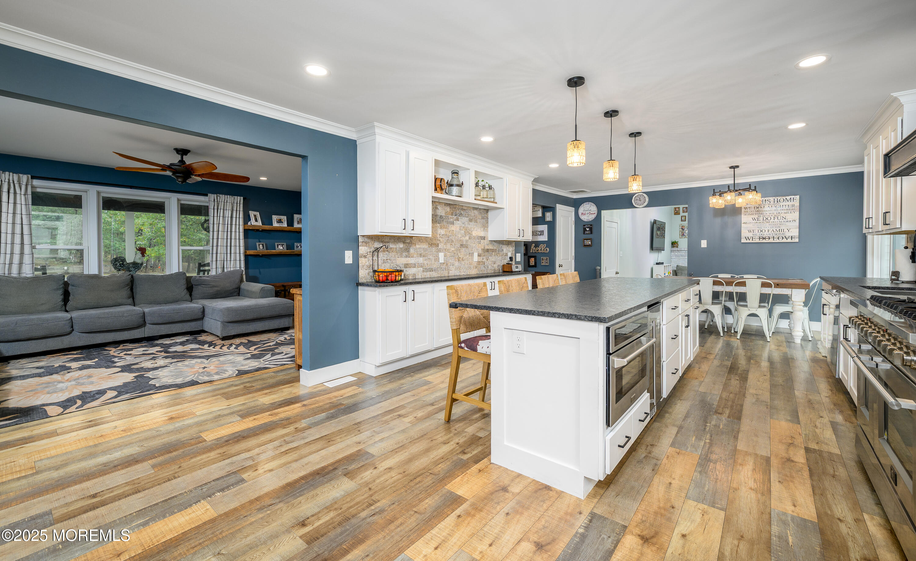453 Stage Road Little Egg Harbor, NJ 08087 - Photo 38 of 52 a kitchen with stainless steel appliances kitchen island granite countertop a stove and a refrigerator