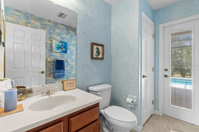 a view of a patio with a tv