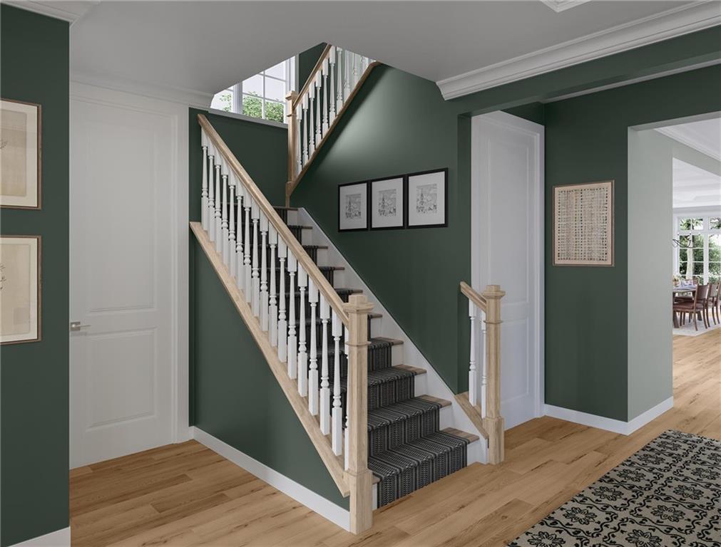102 Ramsgate Road, Unit WARRINGTON Cranberry Township, PA 16066 - Photo 10 of 42 a view of entryway and hall with wooden floor