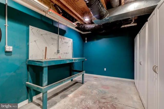 a view of a balcony with wooden floor