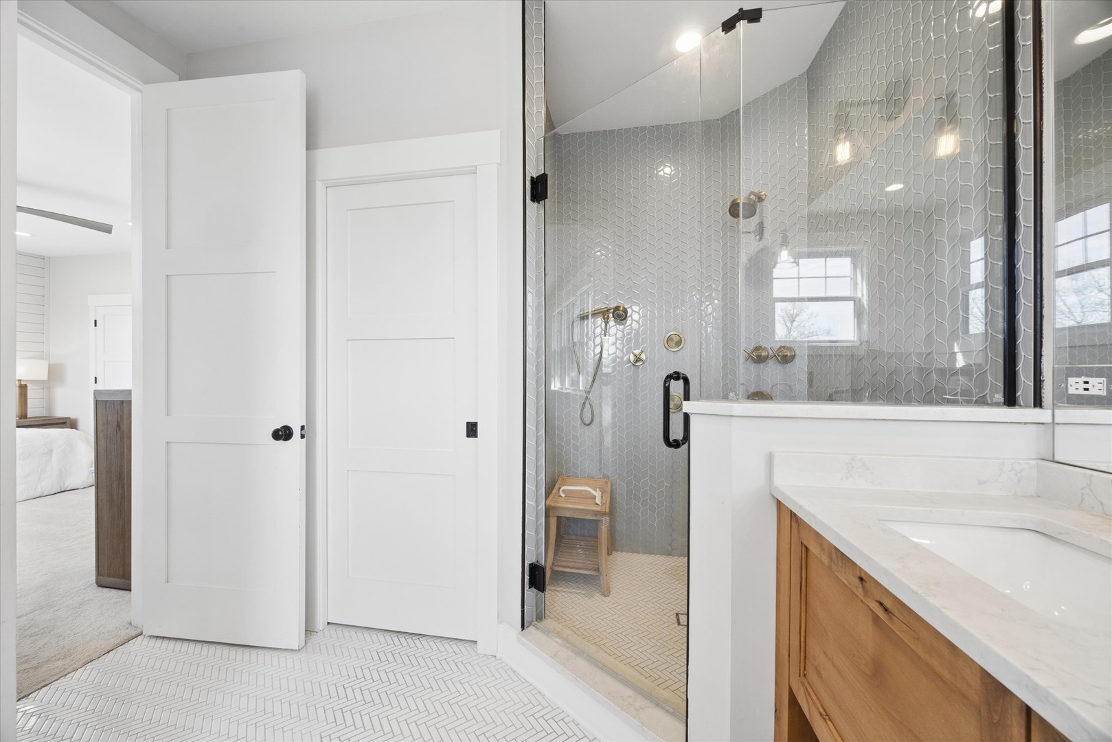 16W185 89th Street Burr Ridge, IL 60527 - Photo 24 of 44 a bathroom with a sink vanity granite tub and shower