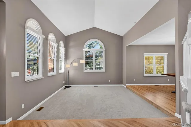 a view of a livingroom with a window