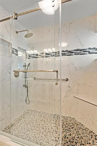 a bathroom with a shower