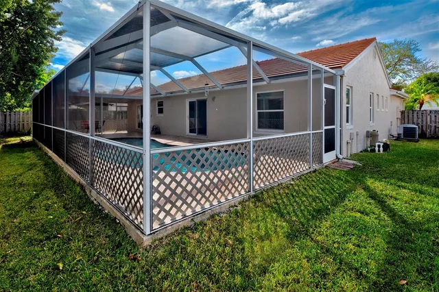 a house view with a garden