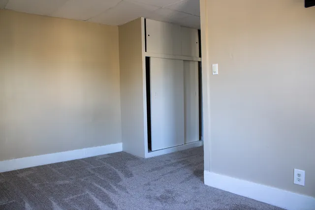 an empty room with windows