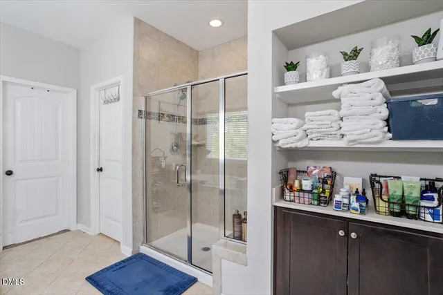 a bathroom with a shower