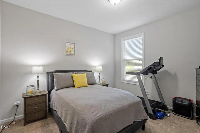 a bedroom with a bed and a closet