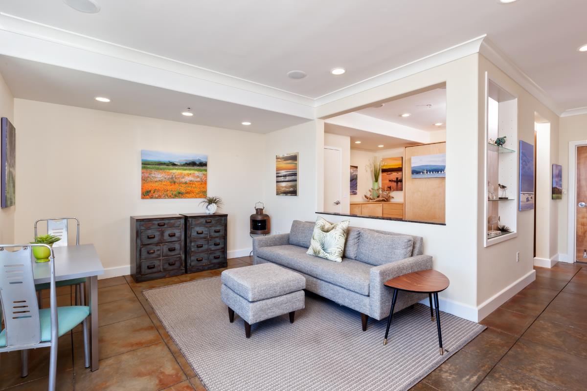 123 Ocean Boulevard Half Moon Bay, CA 94019 - Photo 5 of 30 a living room with furniture and a flat screen tv