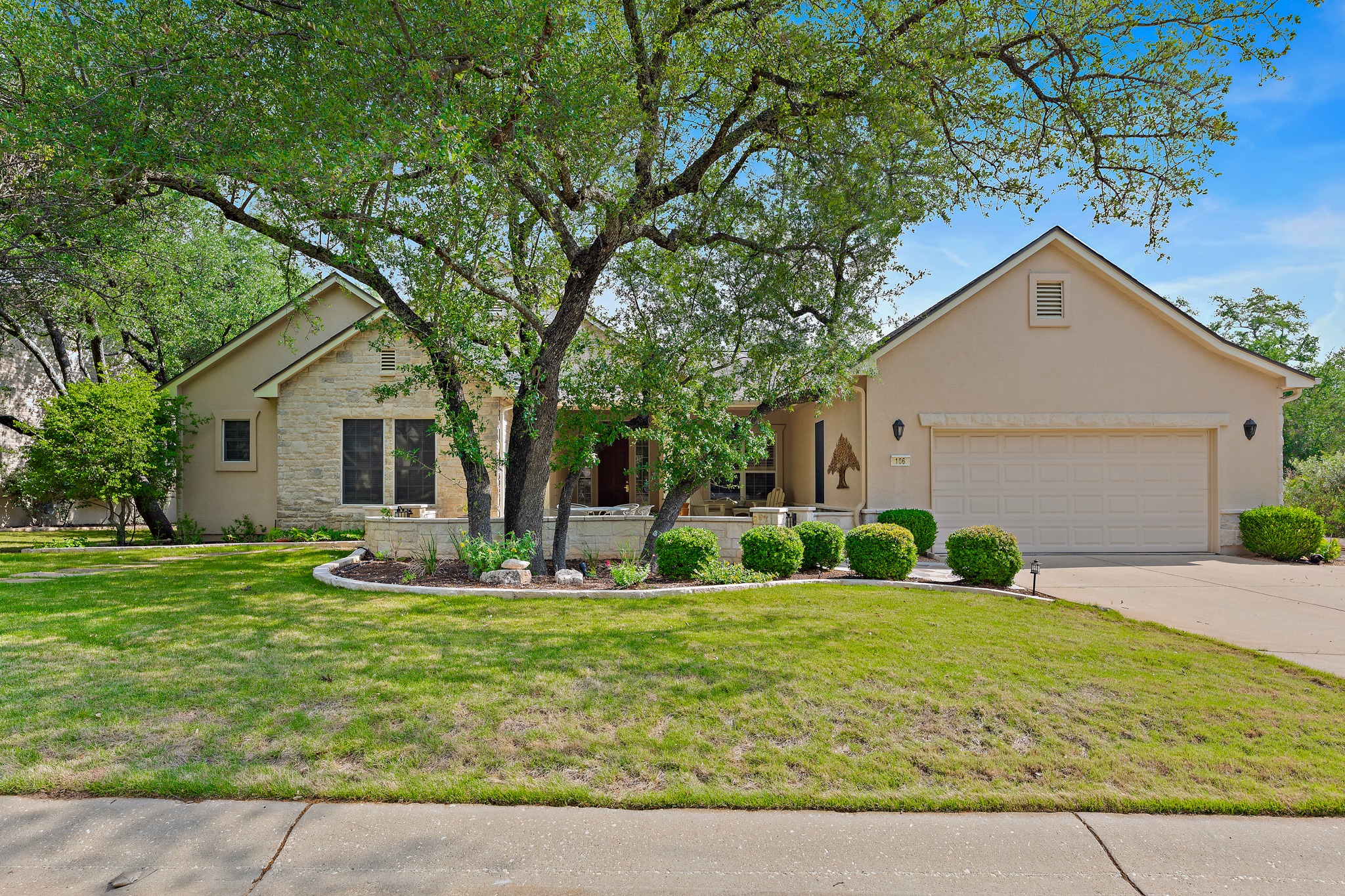 106 Wild Turkey Lane Georgetown, TX 78633 - Photo 1 of 39 a front view of house with yard and green space