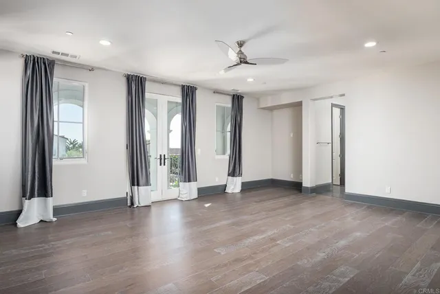 a view of a swimming pool with a mountain