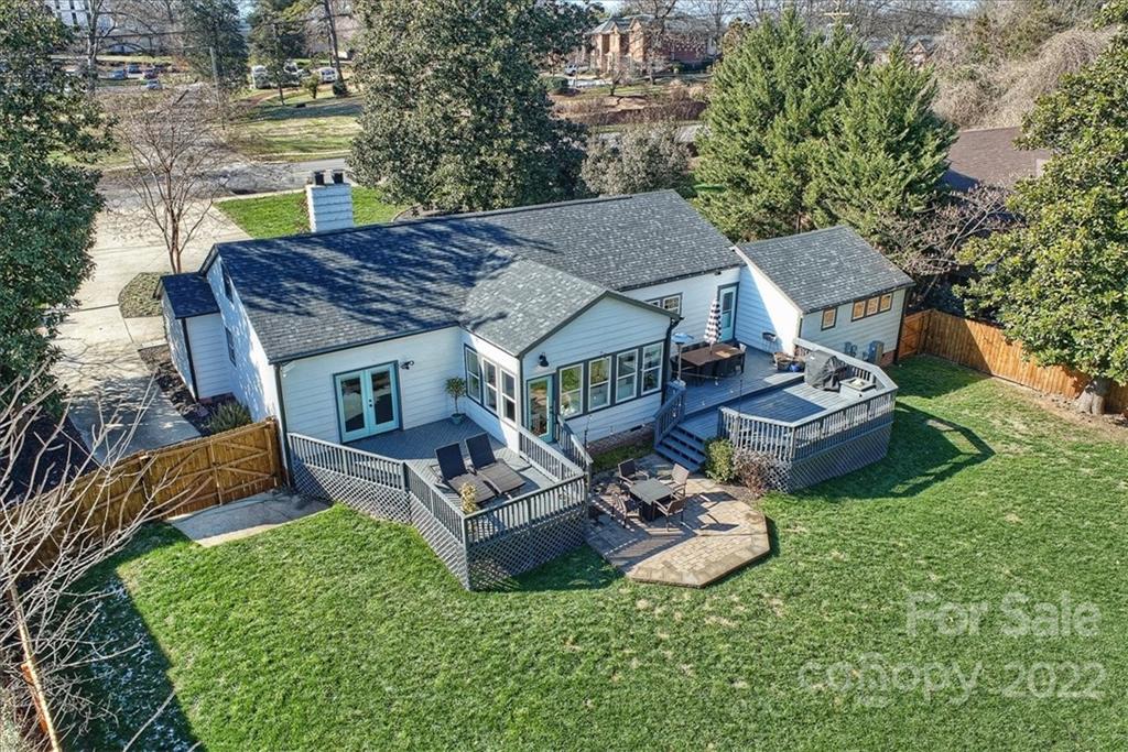 3421 Park Road Charlotte, NC 28209 - Photo 38 of 40 an aerial view of a house with swimming pool and garden