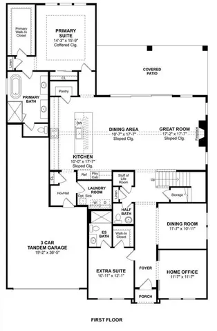 a view of a big house with a big yard and potted plants