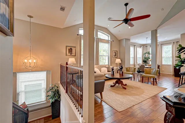 a living room with furniture