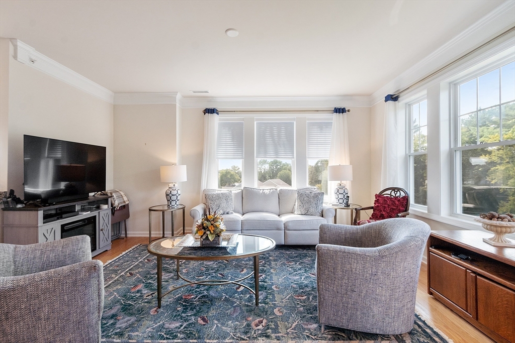 2 Francis Drive, Unit 412 Andover, MA 01810 - Photo 10 of 33 a living room with furniture and a flat screen tv