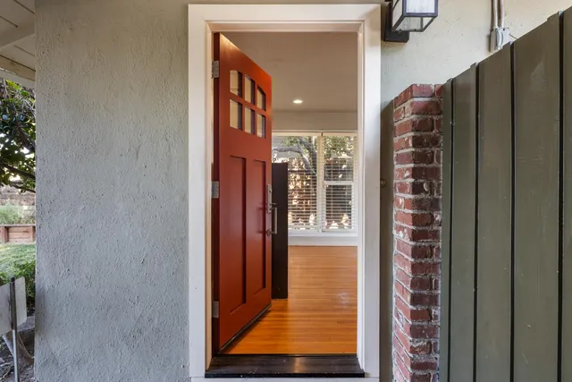 a view of front door and porch
