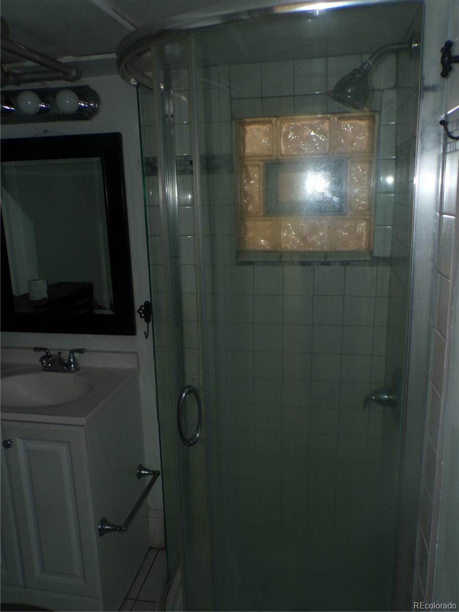 644 North Marion Street Denver, CO 80218 - Photo 7 of 19 a bathroom with a shower and a sink