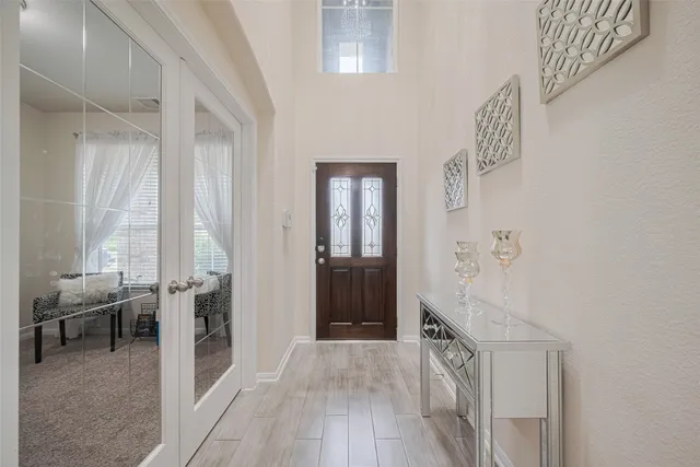 a workspace with furniture and window