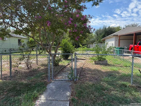 a view of backyard of house