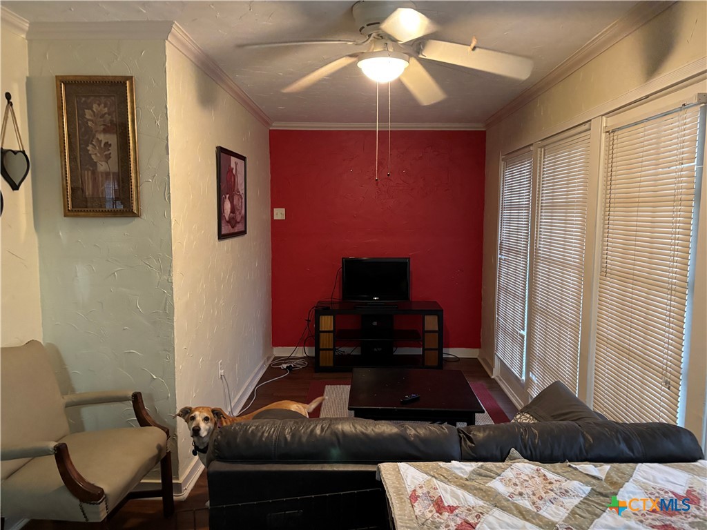 613 East Broadway Street, Unit 5 Cuero, TX 77954 - Photo 20 of 34 a living room with furniture and a fireplace