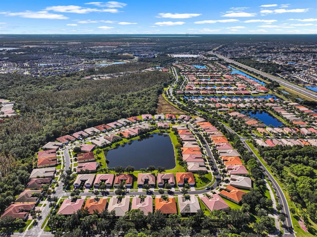 16252 Amethyst Key Drive Wimauma, FL 33598 - Photo 39 of 47 an aerial view of residential houses with outdoor space