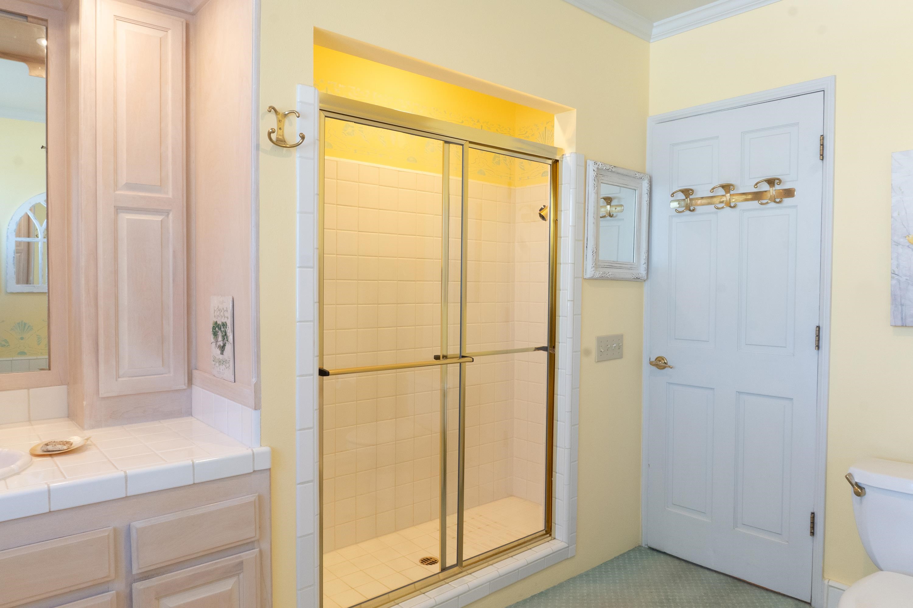 416 Wilson Creek Road Lee Vining, CA 93541 - Photo 29 of 64 a bathroom with a shower and a sink