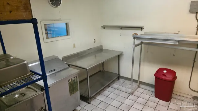 a room with washing machine