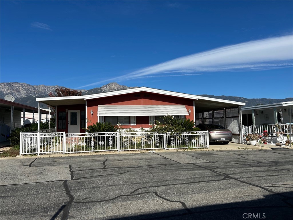 a front view of a building with street