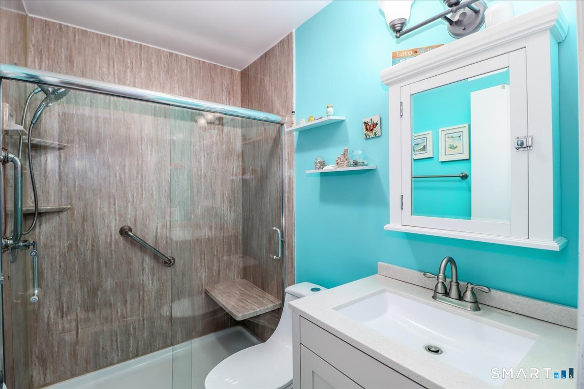 156 Stadley Rough Road Danbury, CT 06811 - Photo 23 of 32 Hall bathroom with new walk in shower