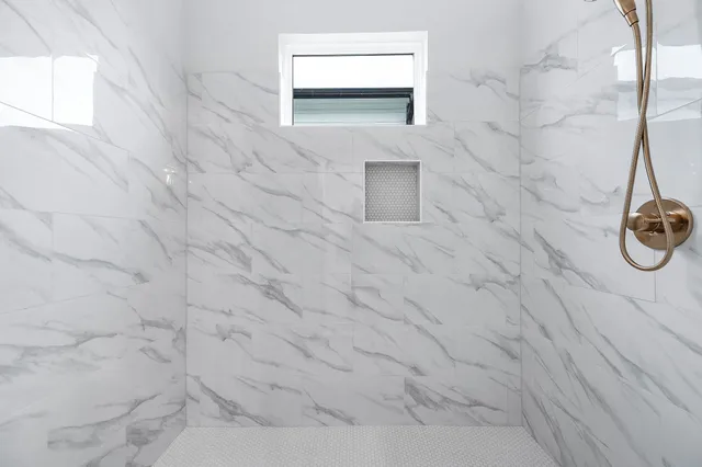 a bathroom with a shower