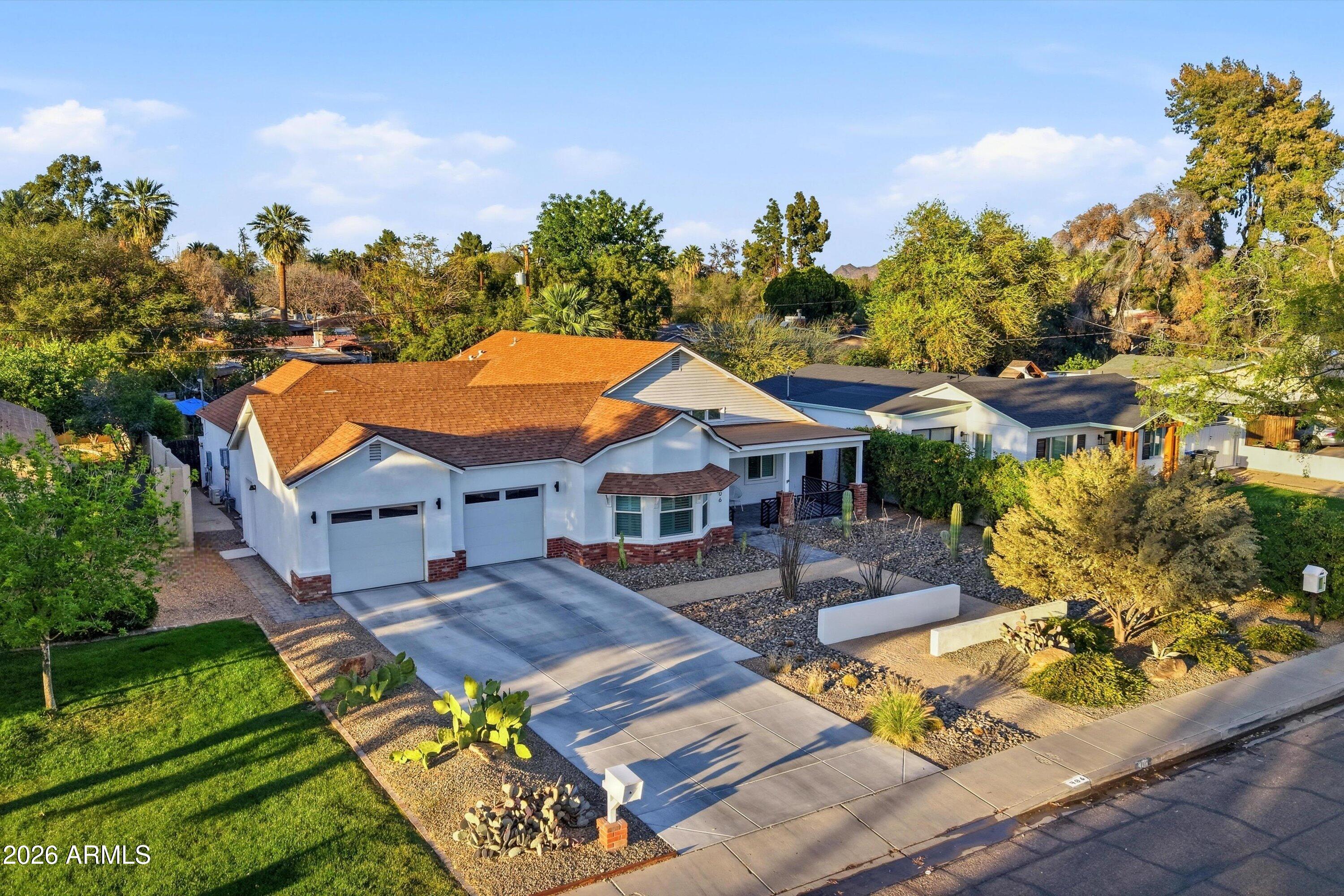 406 West Colter Street Phoenix, AZ 85013 - Photo 43 of 50 an aerial view of a house with swimming pool garden and patio