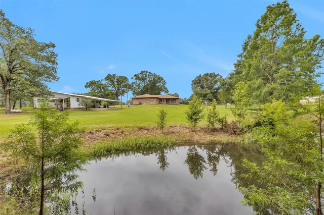 a view of a lake with houses