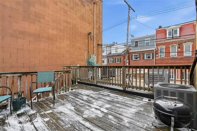 a view of a chairs on the deck