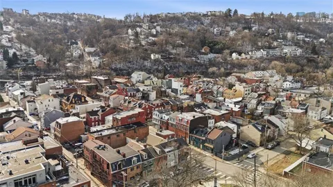 an aerial view of multiple house