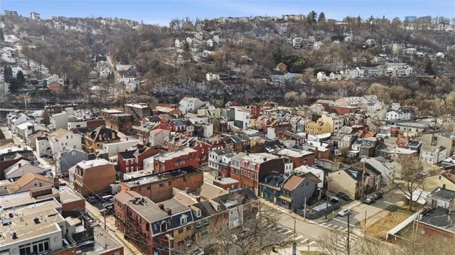 an aerial view of multiple house