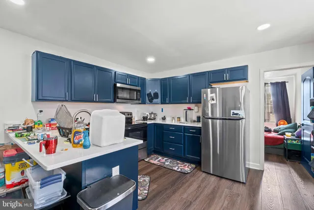 a bedroom with bed and a closet