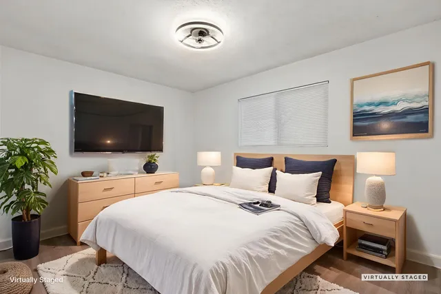 an empty room with a workbench