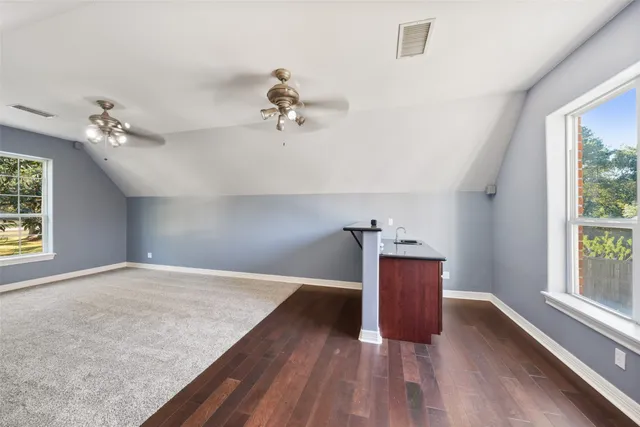 a view of a lake with mountains in the background