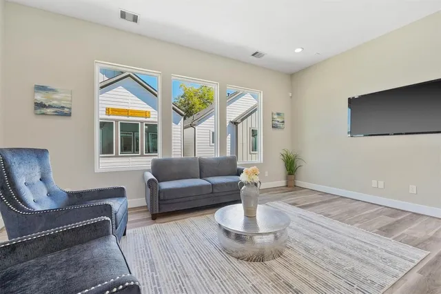 a living room with furniture