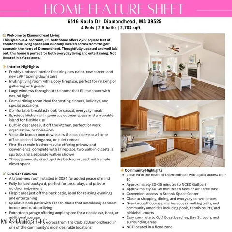 $335,000 | 6516 Koula Drive, Diamondhead, MS 39525